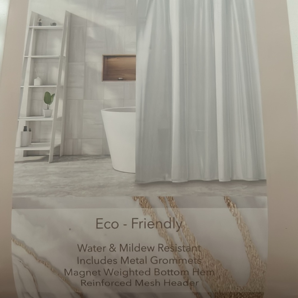 White Chateau Peva Shower Curtain Liner